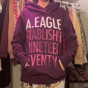 size medium american eagle purple and pink hoodie